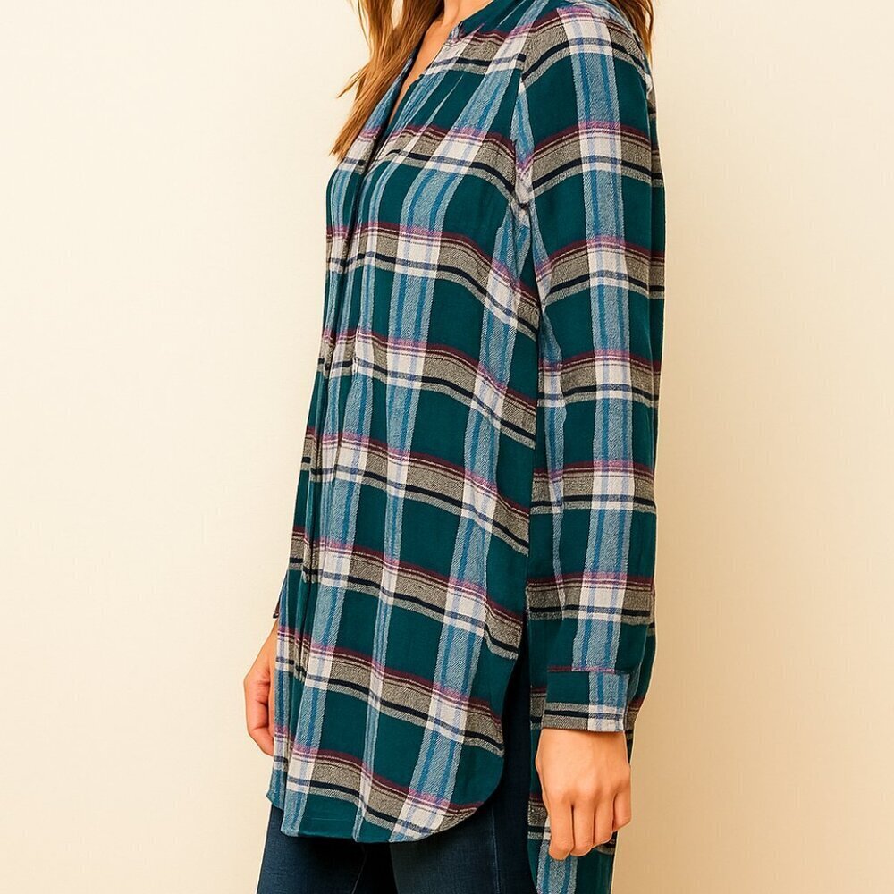 Anthropologie Akemi Kin Plaid Tunic Women S Oversized Plaid Shirt Boho Autumn